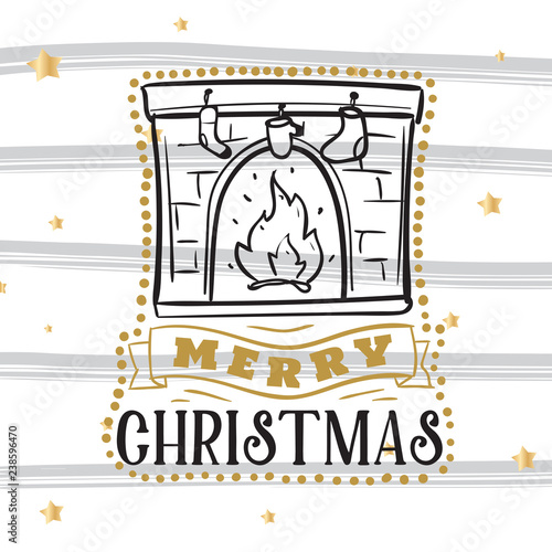 Fototapeta Naklejka Na Ścianę i Meble -  Merry Christmas typography.