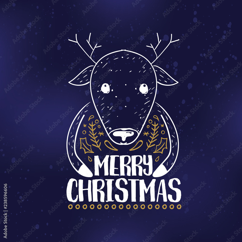 Fototapeta premium Merry Christmas typography.