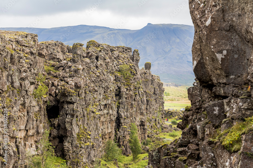 Rough Iceland landscape at Thingvellir national park