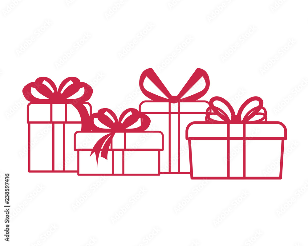 silhouette gift boxes on white background silhouette gift boxes on white background