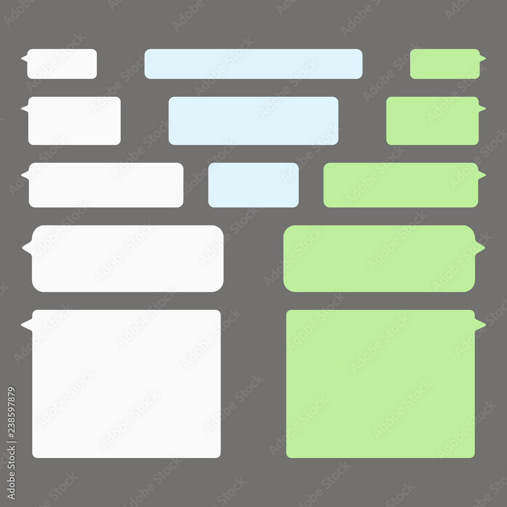Message bubbles chat vector icons. Vector deign template of message bubbles chat boxes Message bubbles chat vector icons. Vector deign template of message bubbles chat boxes