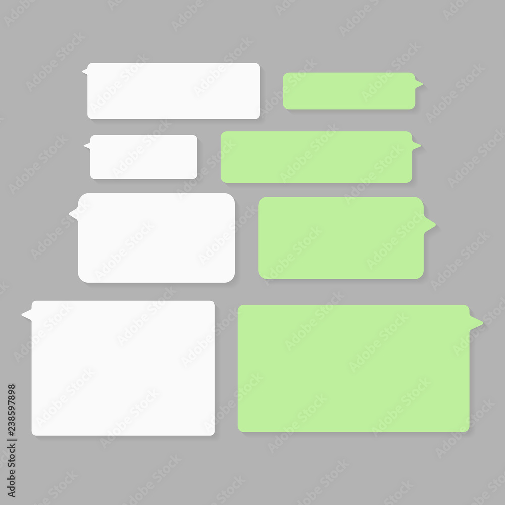 Message bubbles chat vector icons. Vector deign template of message bubbles chat boxes Message bubbles chat vector icons. Vector deign template of message bubbles chat boxes