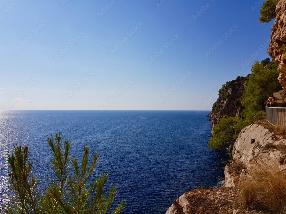 Beautiful sunny day on mediterranean sea. Pasjaca beach, Dubrovnik - Croatia