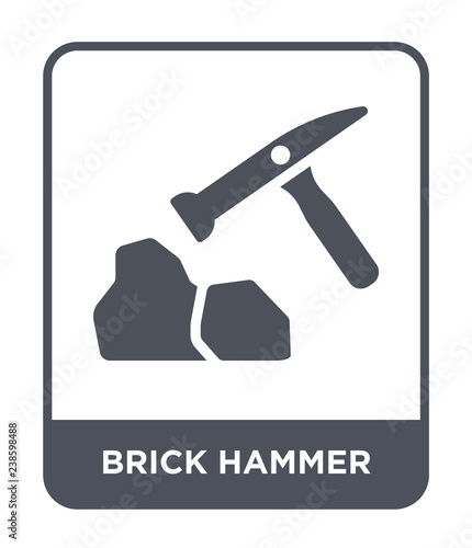 brick hammer icon vector