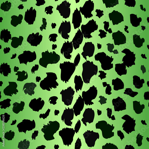 A collection of four different green animal print backgrounds. leopard Seamless repeatable. Eps 10 Vector.