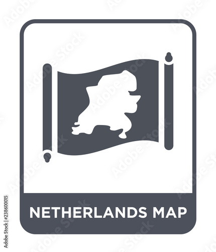 netherlands map icon vector photo