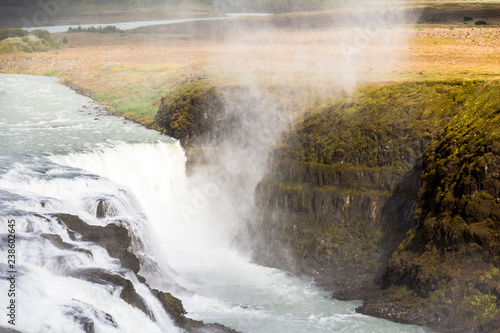 View on majestic gullfoss waterfall on Golden Circle Iceland