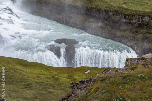 View on majestic gullfoss waterfall on Golden Circle Iceland