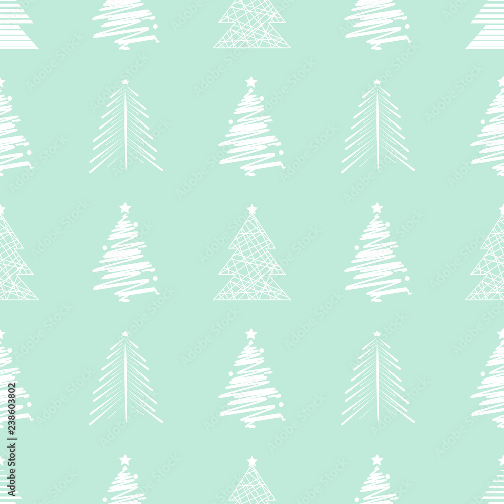New Year Christmas seamless pattern with christmas tree New Year Christmas seamless pattern with christmas tree