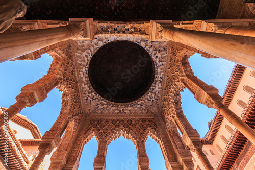 nasrid palace of the alhambra in the lions court in a different perspective