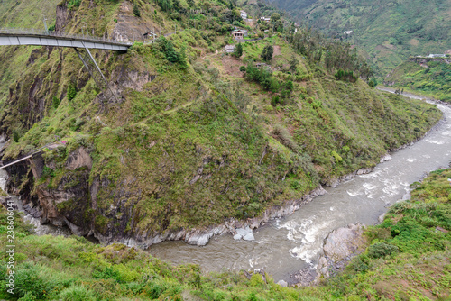 Pastaza River and Banos village, Ecuador