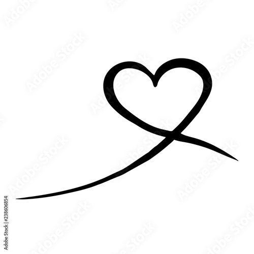 Vector Illustration. Hand drawn heart. Handdrawn rough marker hearts isolated on white background