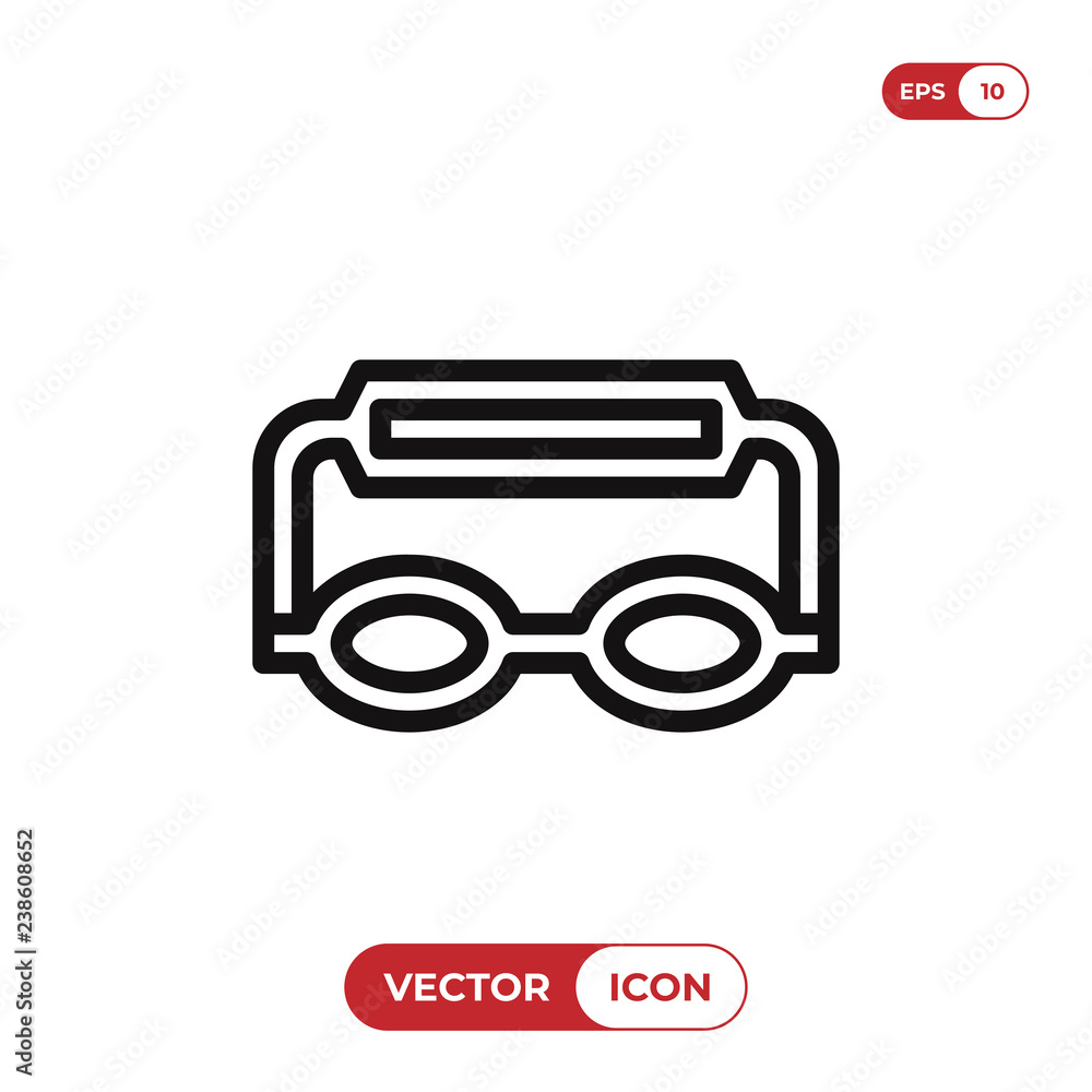 Goggles icon vector Goggles icon vector