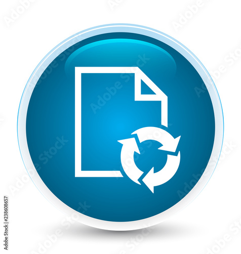 Document process icon special prime blue round button