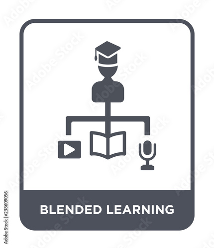 blended learning icon vector