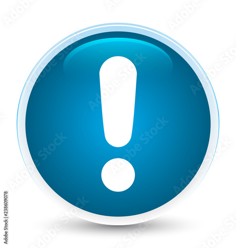 Exclamation mark icon special prime blue round button