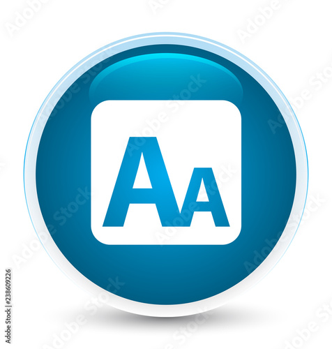 Font size box icon special prime blue round button