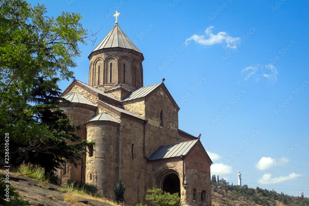 Metekhi temple is one of the most famous sights of Tbilisi.