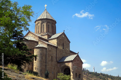 Metekhi temple is one of the most famous sights of Tbilisi. © delobol