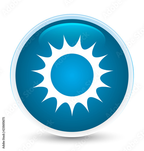 Sun icon special prime blue round button