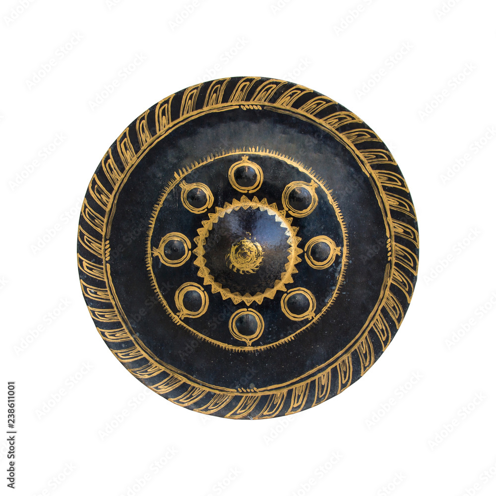 Obraz premium Thai traditional antique gong isolated on white background with clipping path
