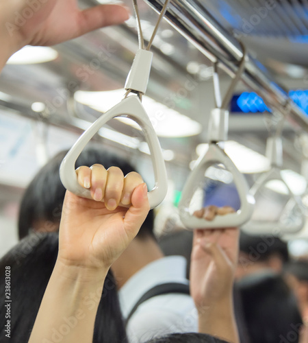 People at Singapore subway train