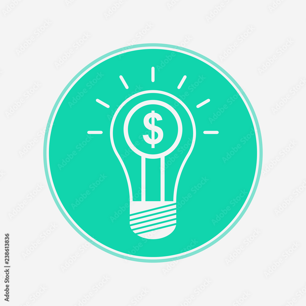 Money light bulb vector icon sign symbol Money light bulb vector icon sign symbol