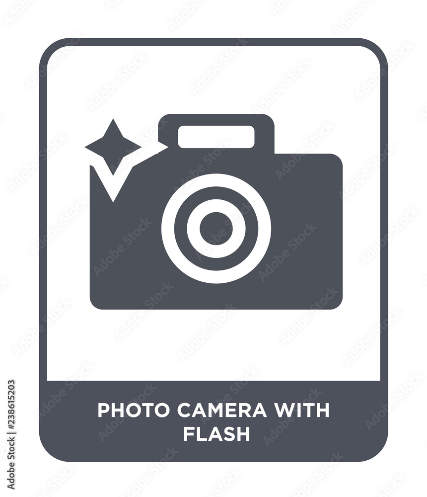 photo camera with flash icon vector photo camera with flash icon vector