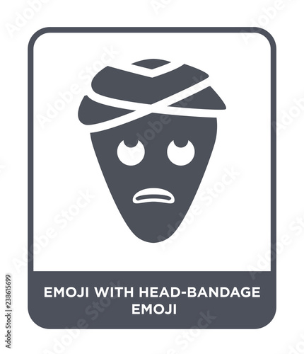 emoji with head-bandage emoji icon vector