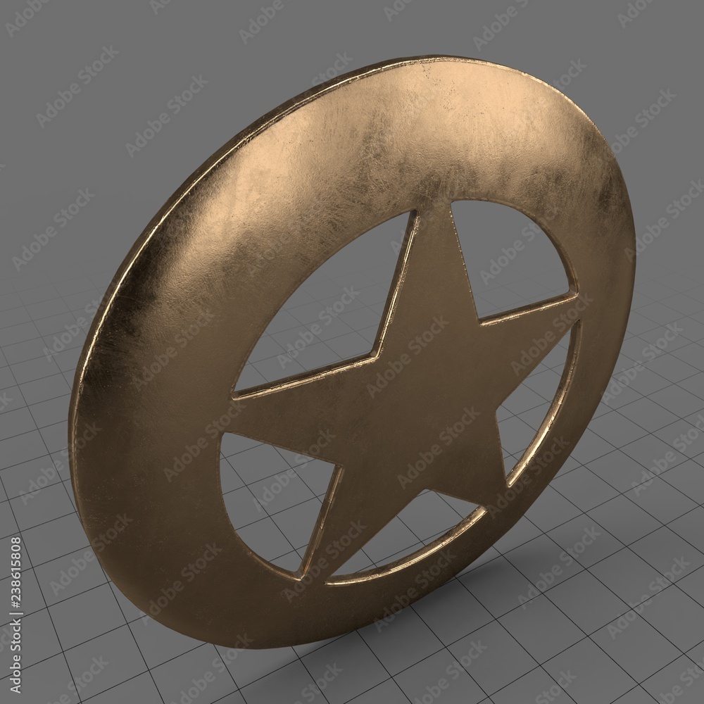 Sheriff round badge Stock 3D asset | Adobe Stock