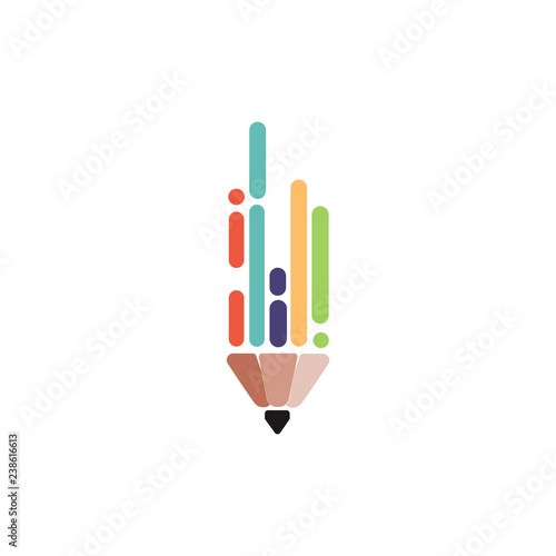 Illustartion flat style pencil icon