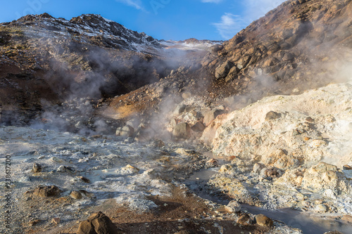 geothermal landscape on Icelandic lands