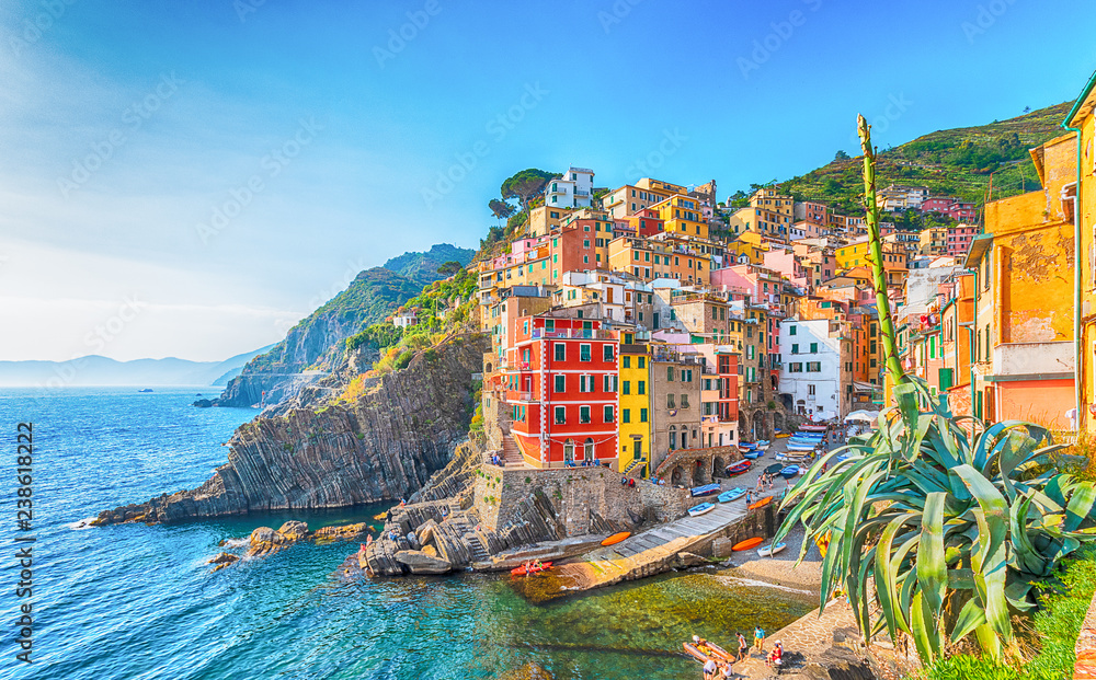 Riomaggiore, a coastal village in Cinque Terre, Italy