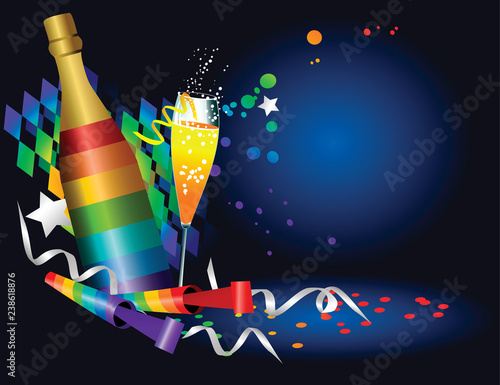 New Year rainbow party background 