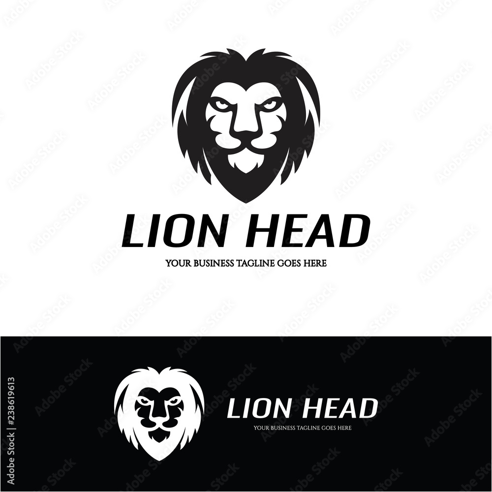 Lion head logo design template. Vector illustration Lion head logo design template. Vector illustration
