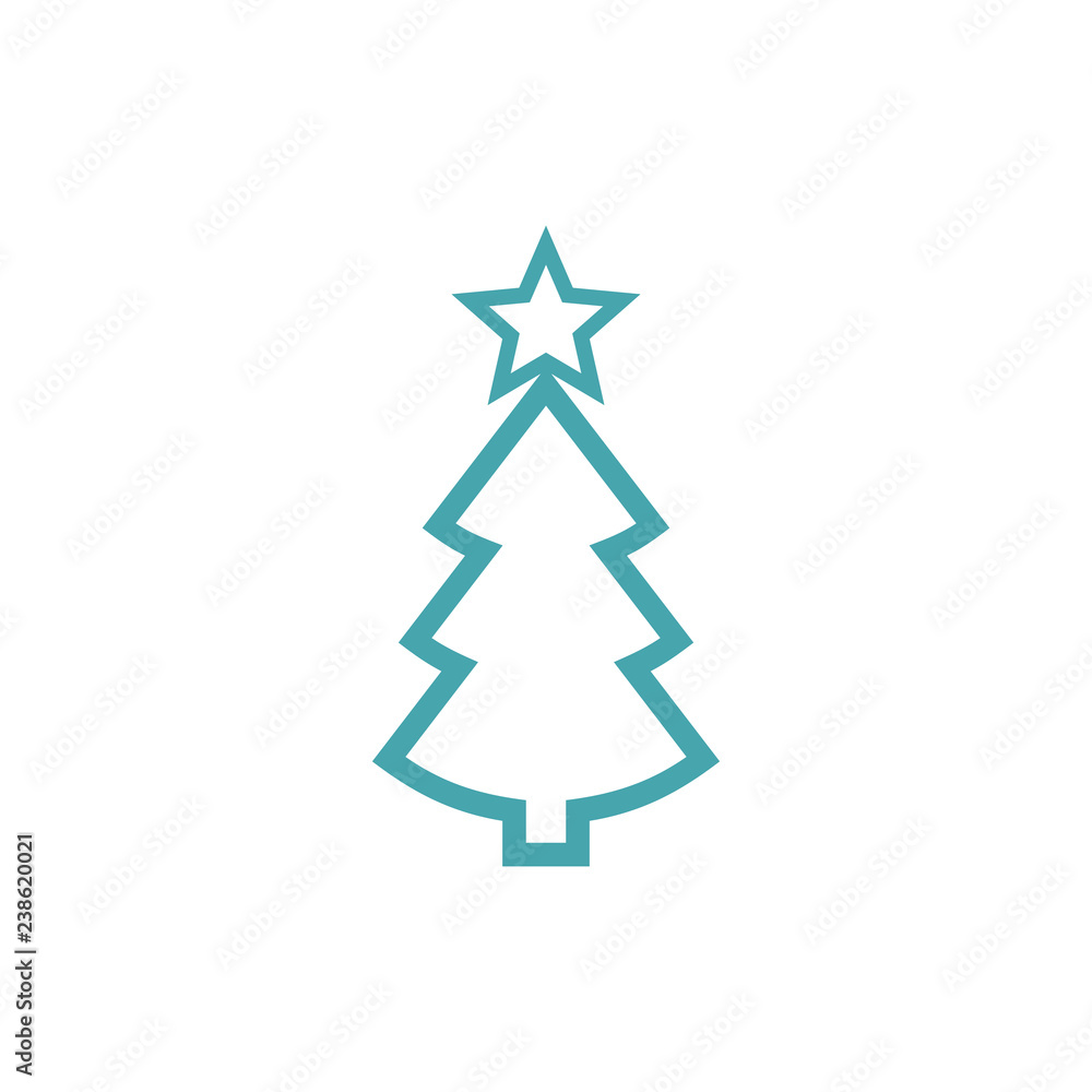 Vector icons fir-tree and star. Vector icons fir-tree and star.