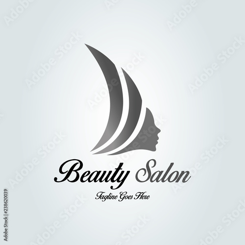 beauty salon logo design template. Vector illustration