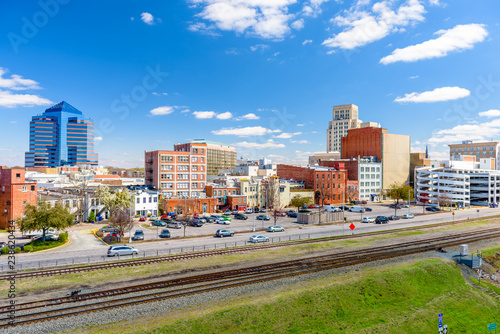 Foto Durham, North Carolina, USA downtown cityscape.