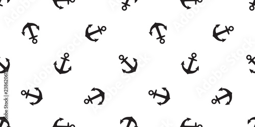 Anchor seamless pattern vector boat isolated pirate helm scarf Nautical maritime ocean sea tile background repeat wallpaper