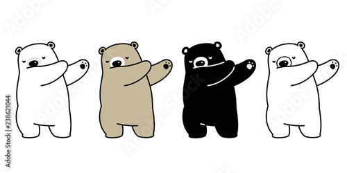 Bear vector polar bear dab dancing cartoon character illustration