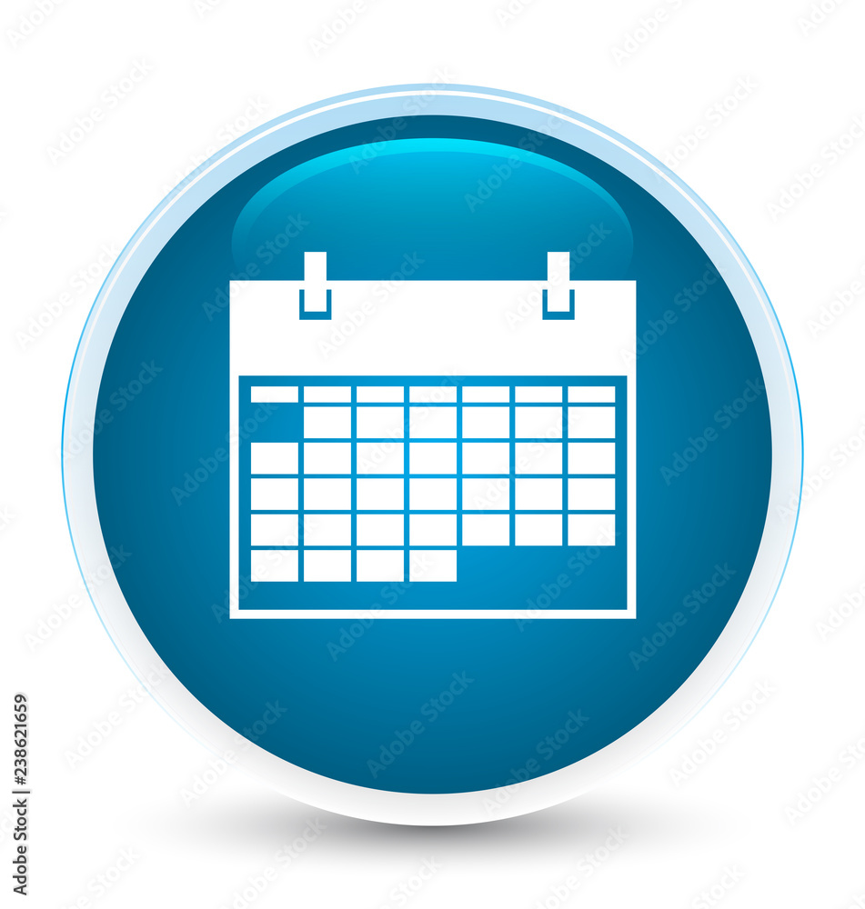 Calendar icon special prime blue round button Calendar icon special prime blue round button