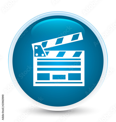Cinema clip icon special prime blue round button