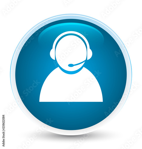 Customer care icon special prime blue round button
