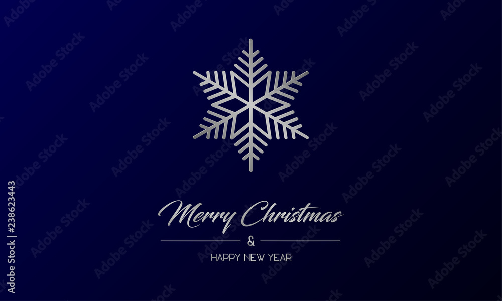 Silver merry christmas & flake card Silver merry christmas & flake card