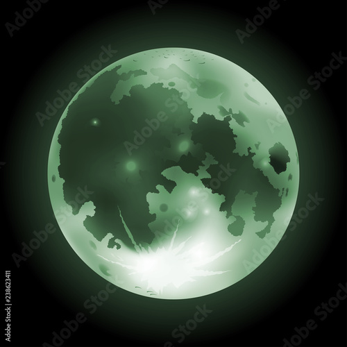 Vector green full moon