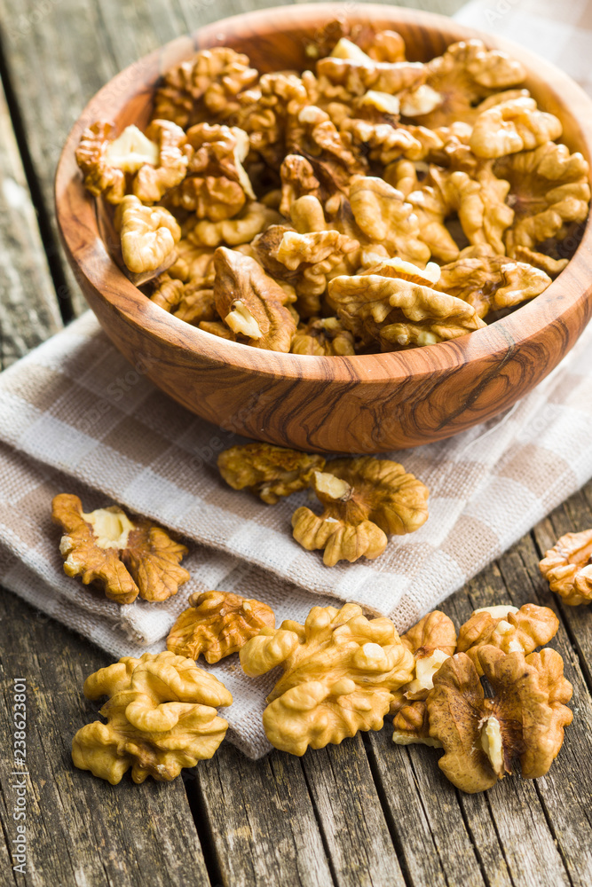 The walnut kernels. The walnut kernels.