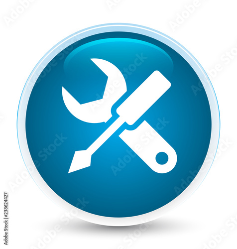 Settings icon special prime blue round button