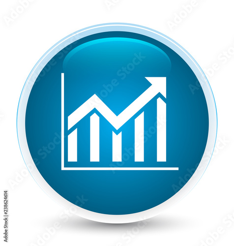 Statistics icon special prime blue round button