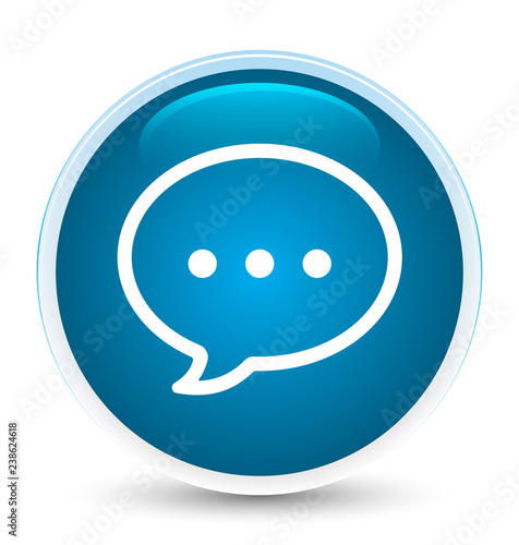 Talk bubble icon special prime blue round button