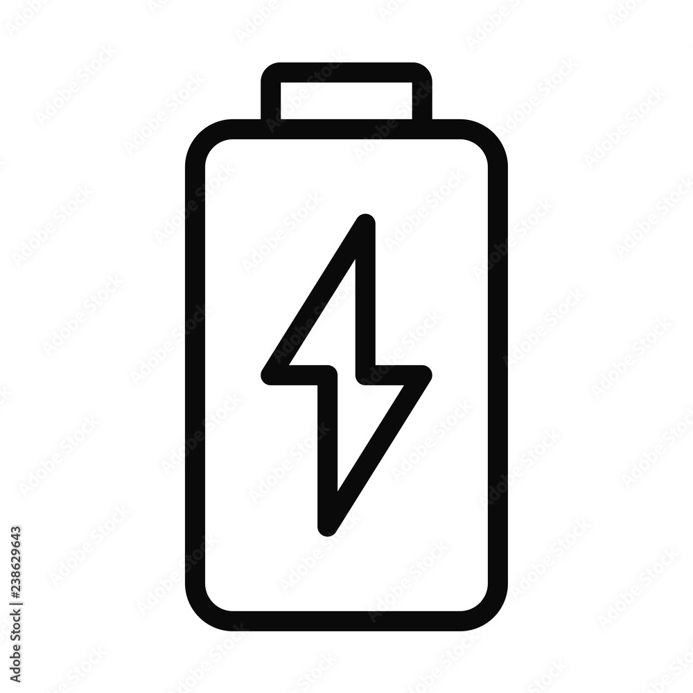 Battery charging icon vector Battery charging icon vector